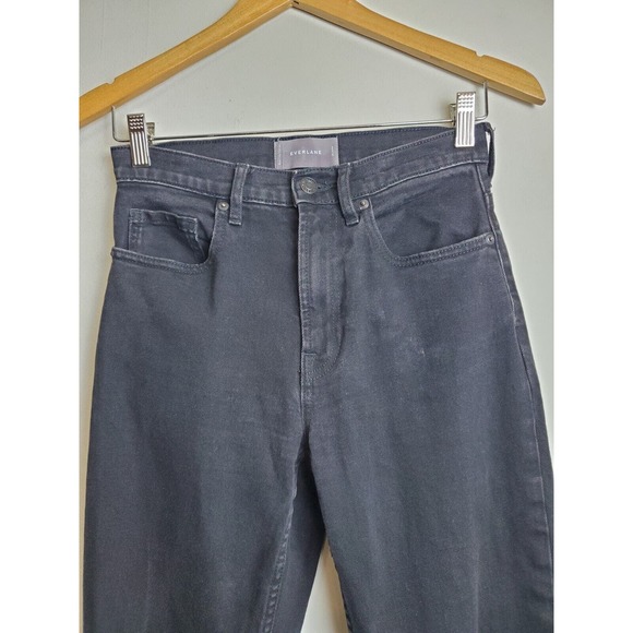 Everlane 26 Jeans High Waist Straight Black Womens Stretch - Picture 3 of 11